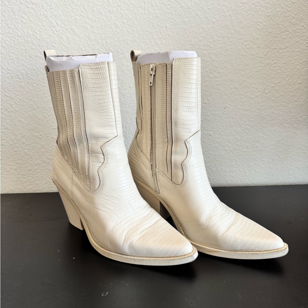 Elegant Cream Ankle Boots